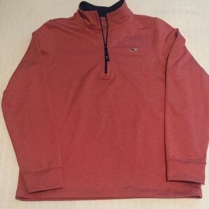 Vineyard Vines Coral Quarter-Zip Pullover